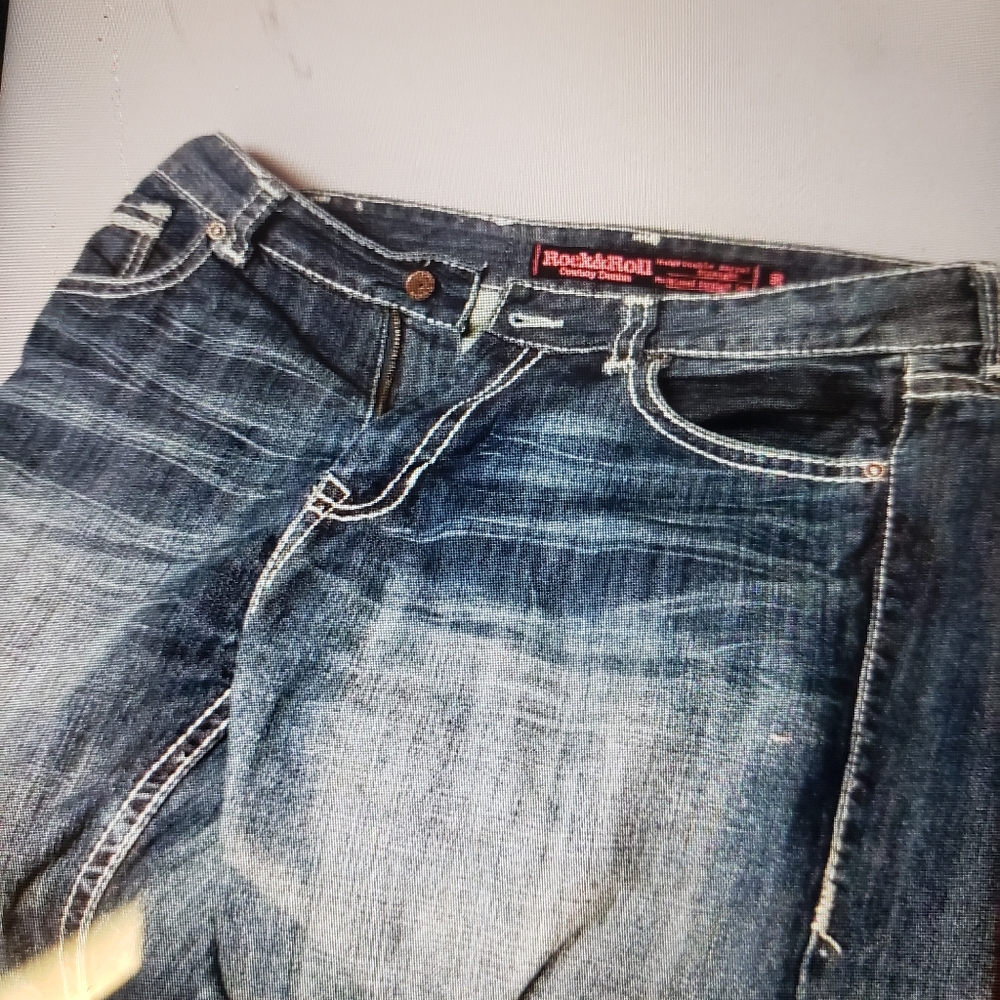 Rock and roll denim jeans mens